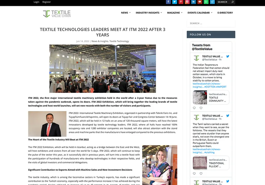 textilevaluechain.in – article screenshot