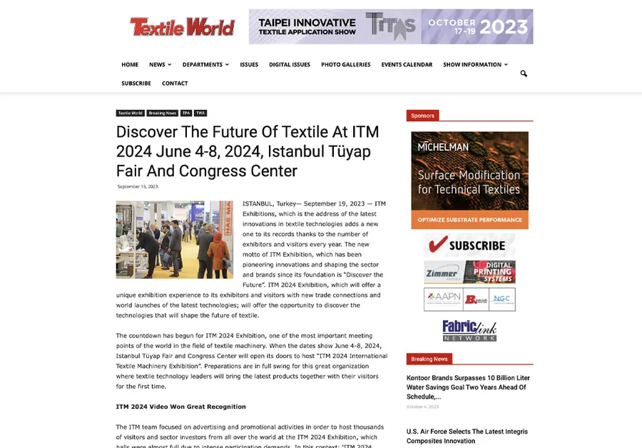 textileworld.com – article screenshot